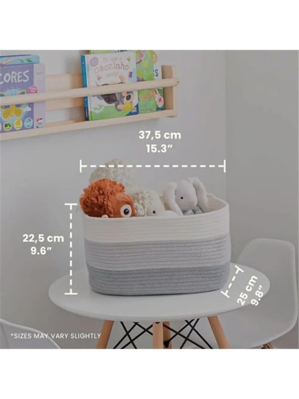 New Cotton Rope Baskets for Shelves, Set of 3, 15x9x10